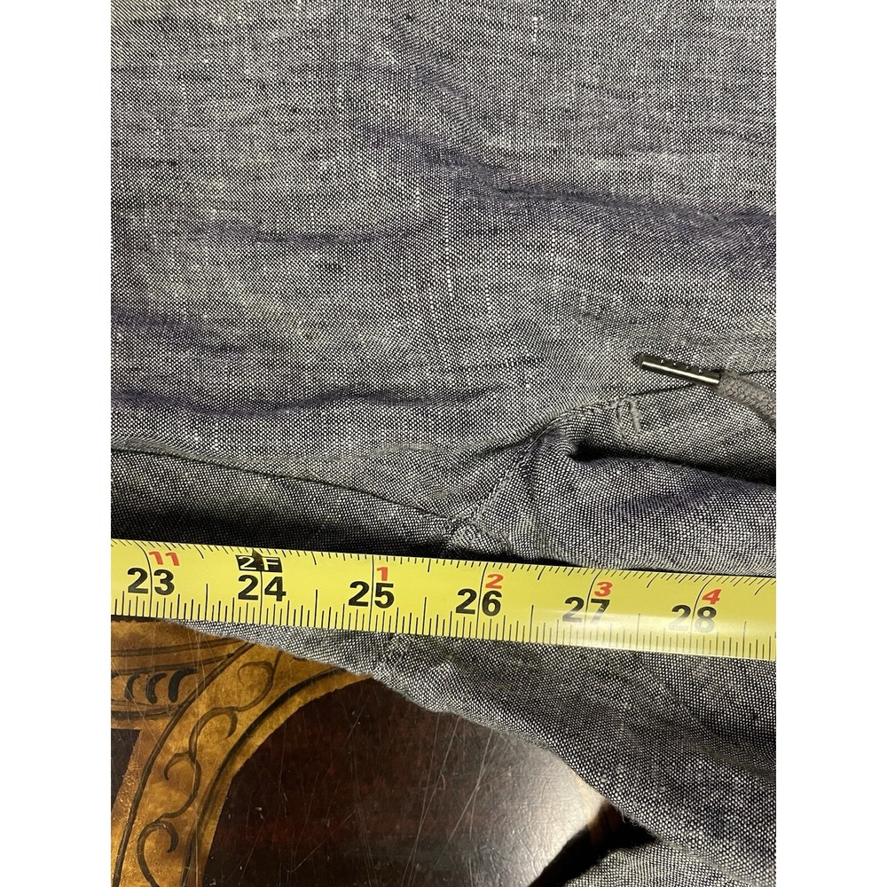 Athleta Bali Linen Ankle Pant Pull on Drawstring Flint Gray Heather Chambray 4‎ - Picture 12 of 13